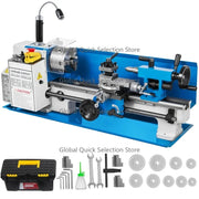 Bild in Galerie-Viewer laden, SucceBuy Mini Metal Lathe Machine 7"x14" 550W 180x350mm Variable Speed + 3 Jaw Chuck for Metalworking Turning Drilling Threading