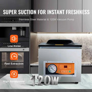 Load image into Gallery viewer, Amocart DZ-260S Chamber Vacuum Sealer 260W Vacuum Packing Machine with 10.2"Sealing Length for Wet Foods Meats Home Kitchen Use