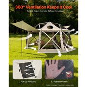 Load image into Gallery viewer, SucceBuy Pop up Gazebo Screen Tent Camping Canopy Tent w/ Removable Top&Carry Bag Quick-Set&Bite-Proof Screen House Sun Shelter