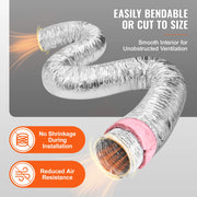 Charger l'image dans la visionneuse de galerie, Amocart Dryer Vent Hose Insulated Flexible Duct Heavy-Duty Three Layer Protection for HVAC Heating Cooling Ventilation Exhaust