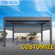 Load image into Gallery viewer, Motorized Bioclimatic Aluminum Pergola Adjustable Louvered Roof Outdoor Garden Gazebo For Patio Yard Deck All Weather Use