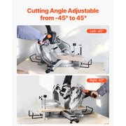 Load image into Gallery viewer, SucceBuy Sliding Compound Miter Saw 12-Inch Blade 15Amp Motor 60-Tooth Corded Double Bevel Sliding Miter Saw LED Alignment