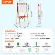 Bild in Galerie-Viewer laden, Amocart Children Magnetic Drawing Board Wooden Double-Sided Kid's Art Easel with Whiteboard Chalkboard for Girls Gifts Toys