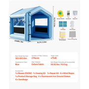 Load image into Gallery viewer, SucceBuy Inflatable Paint Booth Inflatable Spray Booth with Powerful Blower and Air Filter System Round Roof with Light Hook