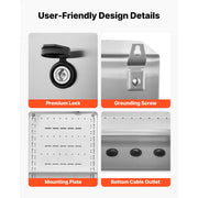 Load image into Gallery viewer, Amocart Outdoor Electrical Box 20 x 16 x 8 in Stainless Steel Ventilated Electrical Enclosure with Thermostat and Fan, Rain Hood, Hinge Connection, Wall/Pole Mounted