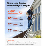 Load image into Gallery viewer, Amocart 12.5ft Telescoping Ladder One-Touch Retraction Ladder 330LBS Max Capacity with Non-Slip Feet for Home Outdoor Work Loft