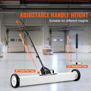Load image into Gallery viewer, SucceBuy 36-Inch Magnetic Sweeper with Wheels 55 lbs Capacity Telescoping Magnetic Pickup Tool Adjustable for Workshop Garage - AMOCART