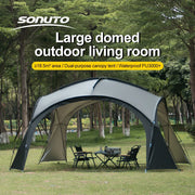 Load image into Gallery viewer, Sonuto Extra Large Dome Canopy Tent Pop-up Camping Gazebo with Mosquito Net Waterproof Sun Protection Pavilion for Outdoor Party
