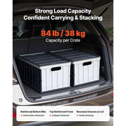 Load image into Gallery viewer, Amocart 2/3Packs 65L Plastic Collapsible Storage Bins Stackable Folding Crates Containers Space-Saving Basket for Home Organize