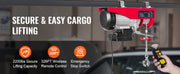 Load image into Gallery viewer, Amocart 1320-2200 lbs Wireless Electric Hoist with 40ft Single Cable Lifting Height Steel Wire Winch for Garage Warehouse
