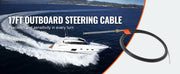 Bild in Galerie-Viewer laden, Amocart Boat Steering Cable 17 Feet Outboard Marine Rotary Steering Cable 1/2 Ton High Tensile Strength Universal Compatibility