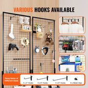 Load image into Gallery viewer, SucceBuy Grid Wall Panels Tower Wire Gridwall Display Racks Double Side Gridwall Panels for Art Craft Shows Retail Shop w/ Hooks