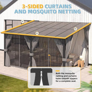 Load image into Gallery viewer, Hard Top Lean-to Gazebo Pergola Curtains & Netting Wall-Mounted Patio Deck Awning, Custom