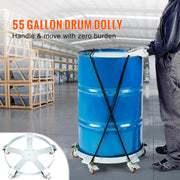 Load image into Gallery viewer, SucceBuy 1250lbs Drum Dolly Cart 55 Gallon Caddy Barrel Dolly Hand Truck with 5 Swivel Casters Wheel for Warehouse Drum Handling - AMOCART