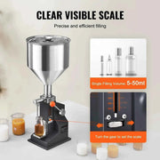 Load image into Gallery viewer, Amocart A03 5-50ml/5-100ml Manual Liquid Filling Machine Paste Bottle Filler Adjustable with Hopper for Water Shampoo Honey