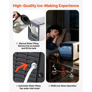 Load image into Gallery viewer, SucceBuy Countertop Ice Maker 33 44 lbs per Day Self-Cleaning Portable Machine w/Scoop Drawer-Style Ice Access Ice-Making Machin