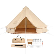 Load image into Gallery viewer, SucceBuy Canvas Bell Tent 4 Seasons 5m Yurt Tent Canvas Tent for Camping with Stove Breathable Tent Holds up to 8 People