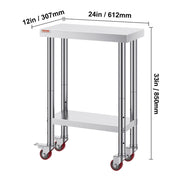Bild in Galerie-Viewer laden, Amocart Folding Commercial Prep Table Commercial Worktable Workstation with Undershelf Folding Table for Home Kitchen