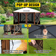 Load image into Gallery viewer, SucceBuy Pop-up Camping Gazebo Camping Canopy Shelter 6 Sided 12' x 12' / 10' x 10' Sun Shade Tents & Canopies Camping & Hiking