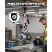 Load image into Gallery viewer, SucceBuy 0.25/0.5T Manual Lever Chain Hoist Come Along 5/10/20ft Lift Height with Dual Pawl Brake & Hooks for Warehouse Garage