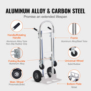 Load image into Gallery viewer, SucceBuy Folding Hand Truck Aluminum Heavy Industrial Collapsible Dolly Cart for Transport and Moving in Warehouse Supermarket