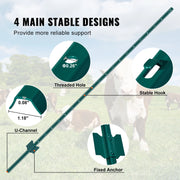Load image into Gallery viewer, SucceBuy Fence Post T-Post Heavy Duty Metal Fence Post Sturdy Steel Fence Stakes for Garden Yard Lawn Farms Outdoor Wire Fencing