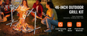 Load image into Gallery viewer, SucceBuy Electric BBQ Rotisserie Grill Kit Automatic 42W Motor Height Adjustable Universal Roaster Stand Spit Rod w/ Heat Shield