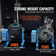 Load image into Gallery viewer, Amocart Rotary Welding Positioner 50KG 0-90° Welding Positioning Turntable Table 0.5-6RPM 120W with 12.4 Inch 3-Jaw Lathe Chuck