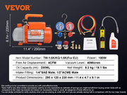 Bild in Galerie-Viewer laden, Amocart 3.5CFM 4CFM Single Stage Rotary Vane HVAC Air AC Vacuum Pump & A/C Refrigerant Kit Manifold Gauge Set Air Conditioning