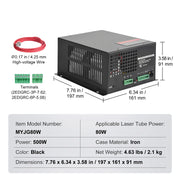 Load image into Gallery viewer, SucceBuy CO2 Laser Power Supply for 40W/60W/80W/100W/150W Laser Tube US 110V Compatible for Multi-brand Laser Engravers, Cutters - AMOCART