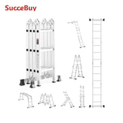 Load image into Gallery viewer, Amocart Multi-Purpose Folding Ladder 7-in-1 Tall Step Ladder A Frame Adjustable Telescoping for Household Outdoor Work