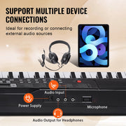 Bild in Galerie-Viewer laden, SucceBuy 61 Key Digital Keyboard Piano Electric Portable Piano 200 Tones 200 Rhythms or 600 Tones 500 Rhythms for Beginner Use