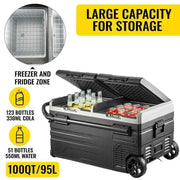 Load image into Gallery viewer, Amocart 75L 95L Small Car Fridge Portable Mini Dual Storage Zone Refrigerator Compressor Truck Freezer Cooler for Home Use