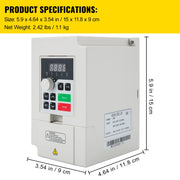 Load image into Gallery viewer, SucceBuy 2.2/3/4/7.5KW VFD Frequency Inverter 110V/220V1/3P Input 3P Output VariableFrequency Drive CNC Motor Inverter Converter - AMOCART