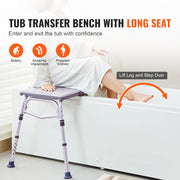 Load image into Gallery viewer, SucceBuy Tub Transfer Bench for Bathtub Shower Seats Lightweight Shower Bench with Non-Slip Bath Seats with Armrest and Backrest - AMOCART