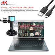Bild in Galerie-Viewer laden, 4K Microscope For Electronics 48MP Digital Microscope Camera Optional 1-150x Lens LED Light Foldable Bracket Phone Pcb Soldering