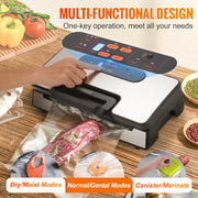 Load image into Gallery viewer, SucceBuy 90Kpa 130W Vacuum Sealer Food Packaging Machine with Free 10pcs Vacuum bags for Household Kitchen Vacuum Food Sealing - AMOCART