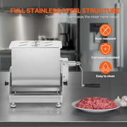 Charger l'image dans la visionneuse de galerie, Amocart Manual Meat Mixer 80L Tilt Tank Processing Equipment(Mixing Max 80LBS) Stainless Steel Mixer w/ Lid Handle Gear Reducer