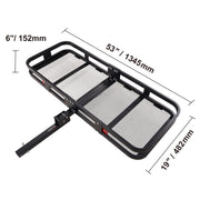 Load image into Gallery viewer, SucceBuy 47/53/60 in Hitch Cargo Carrier 400/500lb Capacity Trailer Hitch Mount Aluminum Cargo Basket for Truck Pickup Camping - AMOCART