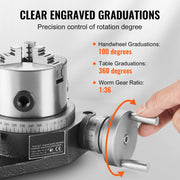 Load image into Gallery viewer, SucceBuy Precision Milling Rotary Table 4''/100mm Horizontal Vertical Model with 3-Jaw Chuck Indexing Tools for Milling Machines
