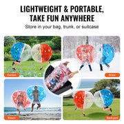Bild in Galerie-Viewer laden, SucceBuy 2-Pack 5FT/1.5M Inflatable Bumper Balls 0.8mm Thick Bubble Soccer Balls Inflatable Zorb Balls for Adults or Children