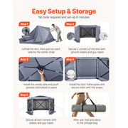 Load image into Gallery viewer, Pop up Gazebo Screen Tent Large Camping Canopy Tent with Removable Top & Carry Bag Quick-Set & Bite-Proof for Backyard