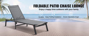 Charger l'image dans la visionneuse de galerie, Amocart Chaise Lounge Chair Outdoor Aluminum Patio LoungeFolding Pool Lounge Recliner Full Flat for Patio Beach Pool Dark Grey