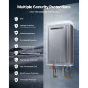 Load image into Gallery viewer, SucceBuy Gas Tankless Water Heater 5.3/ 8Gal Outdoor 191000 BTU Instant Hot Water Heater Smart Temperature Control Protections - AMOCART