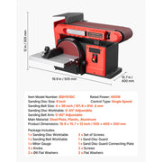 Bild in Galerie-Viewer laden, Amocart 6" Disc Sander & 4"x36" Belt Sander 400W Combo with 0 - 45° Adjustable Worktable & Dust Collection Port for Woodworking