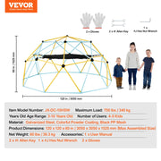 Charger l'image dans la visionneuse de galerie, Amocart Climbing Dome 6/8/10/12FT Geometric Dome Climber Hammock Swing Jungle Gym Climbing Grip Outdoor Backyard Play Equipment