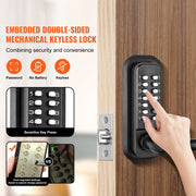 Load image into Gallery viewer, SucceBuy Mechanical Keyless Entry Door Lock Single/Double -Sided 14 Digit Keypad and Handle Embedded