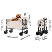 Load image into Gallery viewer, SucceBuy Collapsible Folding Wagon 550lb Load,220L Wagon Cart Converts to Bench Utility Wagon with Adjustable Handle for Camping