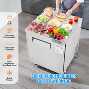 Load image into Gallery viewer, SucceBuy Commercial Frozen Refrigerator Sandwich Salad Prep Table 7.4Cu.Ft Food Prep Frost Free Refrigerator for Restaurant - AMOCART