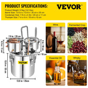 Load image into Gallery viewer, DIY Moonshine Apparatus Stainless Steel Still Whisky Beer Brandy Home Use Amocart 12L 20L 30L 50L Alcohol Brewing Distiller